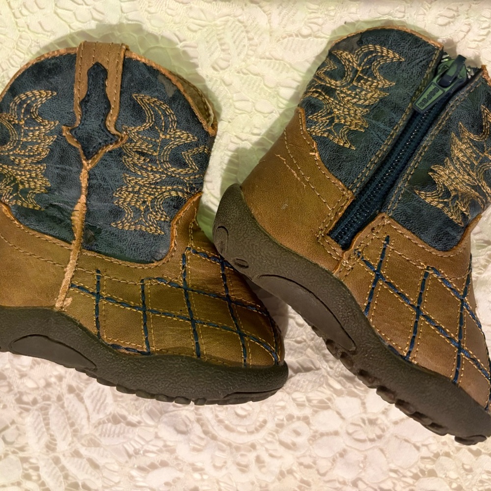Roper Kids Boots Brown and Blue